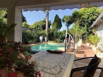 The pool and patio